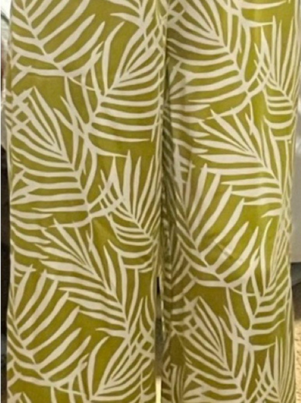 Forever 21 Olive Green and White Wide Leg Jumpsuit Pants